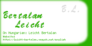 bertalan leicht business card